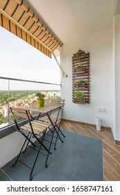 Small apartment interior terrace with a view