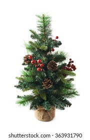 Small Artificial Christmas Tree Isolated