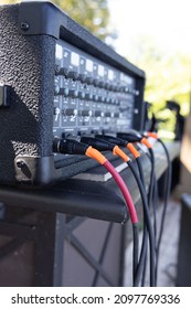 Small Audio PA System Ready To Make Some Sound In A Live Music Setting With A Small Band.