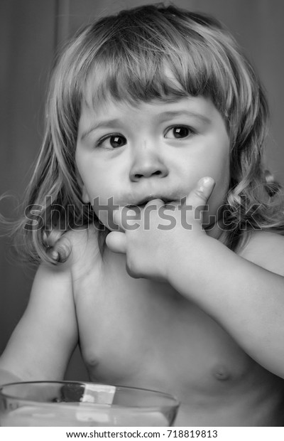 Small Baby Boy Blonde Hair Cute Stock Photo Edit Now 718819813