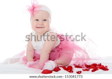 The small baby isolated on white background