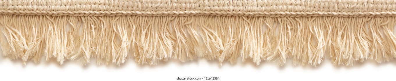 Small Bathroom Carpet Of Rough Textile With Fringe