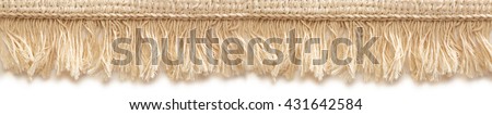 Small bathroom carpet of rough textile with fringe Stockfoto © 