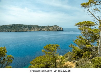 Small but beautiful hike on the coastal path Pass D'en Grau in the coastal town of Sant Elm in the south of the Balearic island of Mallorca - Spain - Powered by Shutterstock