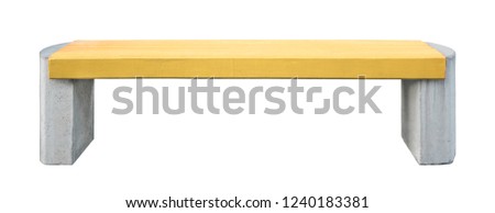Small Bench Orange Wooden Seat Stone Royalty Free Stock Image