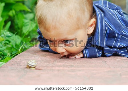 Image, Stock Photo Child holding two snail shells in her hand