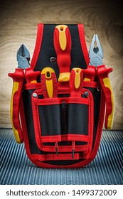 Small Black And Red Construction Toolbelt With Tools