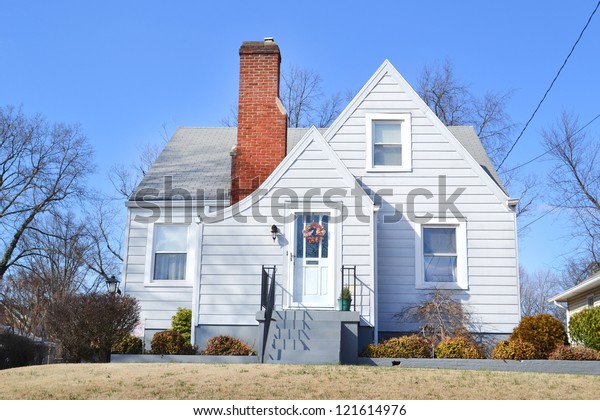 Small Blue French Cottage Home Stock Photo Edit Now 121614976