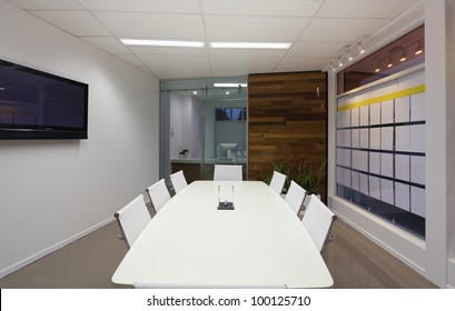 Small Board Room Or Meeting Room In New Office.