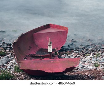 Small Boat Washed Up On The Shores Of Loch Rannoch