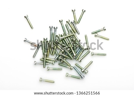 small bolts on a white background. the bolts