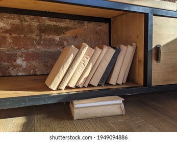 Small Bookshelf In The Room Close-up, Mobile Photo