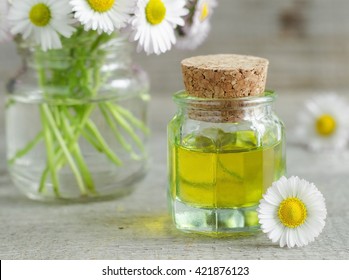 Small Bottle Of Cosmetic Chamomile Oil