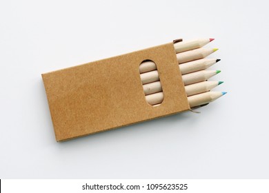 
A small box of color pencils. Mock up