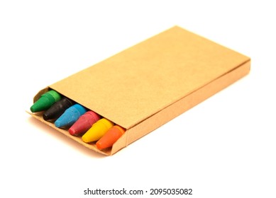 small box color vax crayons  isolated white background
