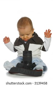 Small boy with camera