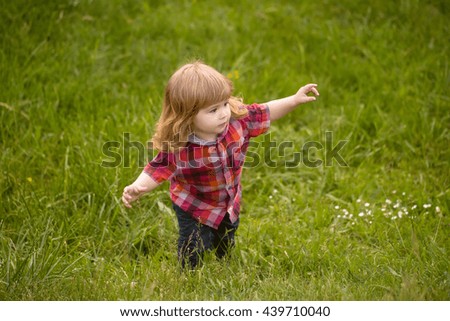 Similar – Small child with long blond hair