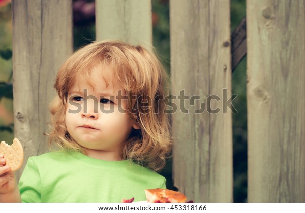 Small Boy Child Long Blonde Hair Stock Photo Edit Now 453318166