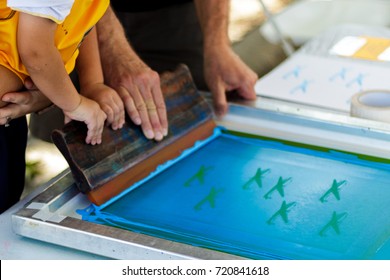 Small Boy Helping Screen Print.