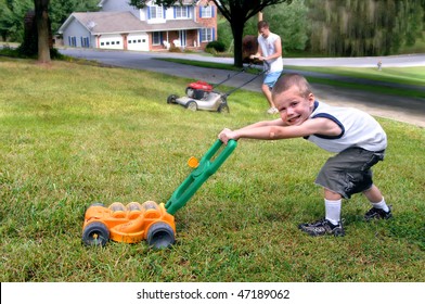 small toy lawn mower