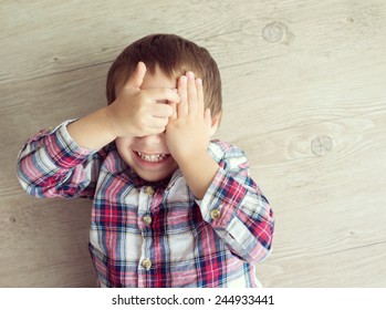 A small boy playing