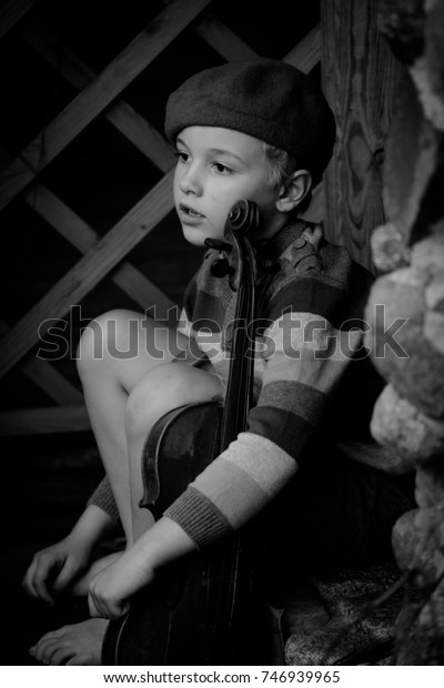 Small Boy Short Hair Wearing Beret Stock Image Download Now