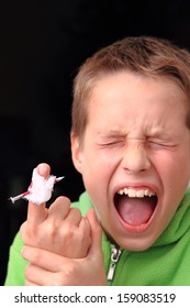 small boy and work accident