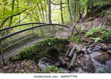 A Small Bridge For Walkers  In Roe Valley Country Park Near Limavady Northern Ireland