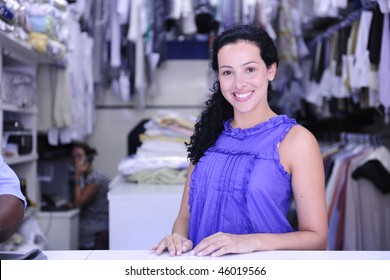 Small Business: Happy Owner Of A Dry Cleaning Service