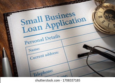 Small Business Loan Application Form On An Office Desk