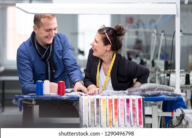 Small business owner and fashion designer working in textile factory. - Shutterstock ID 1290496798