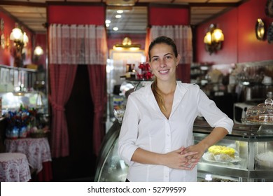 Small Business: Proud Female Owner Of A Cafe