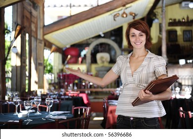 Small Business: Proud Female Owner Of A Restaurant With Copy Space