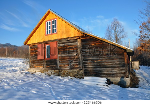 Small Cabin Mountains Winter Buildings Landmarks Parks Outdoor