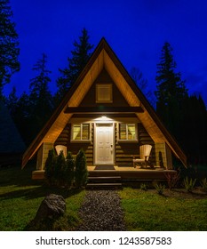 Small Cabin At Night