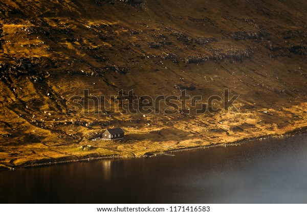 Small Cabin On Mountain Side Near Stock Photo Edit Now 1171416583