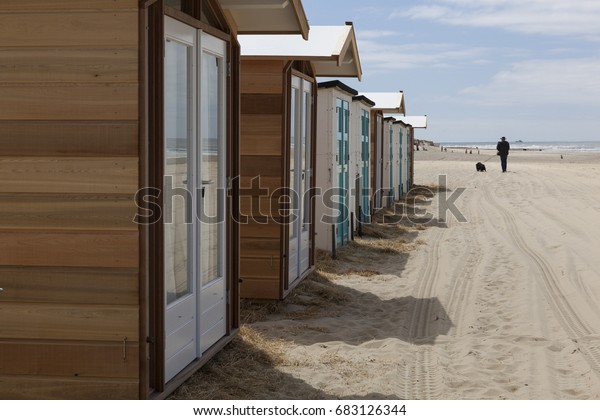 Small Cabins Rent Beach Texel Dutch Royalty Free Stock Image