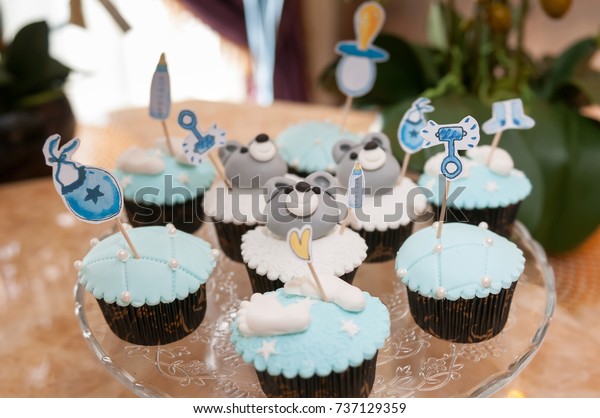 Small Cakes Bear Heads During Baby Stock Photo Edit Now 737129359