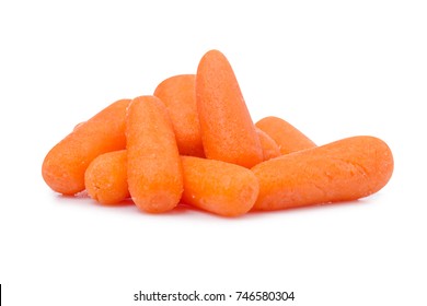 Small carrot many on white background isolation