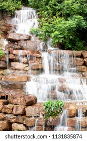 Small Cascade is an Artificial Waterfall Built Natural Beauty at By the way to Khlong Yai District Trat Province Thailand.