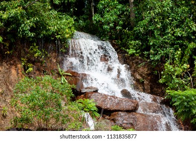 Small Cascade is an Artificial Waterfall Built Natural Beauty at By the way to Khlong Yai District Trat Province Thailand.