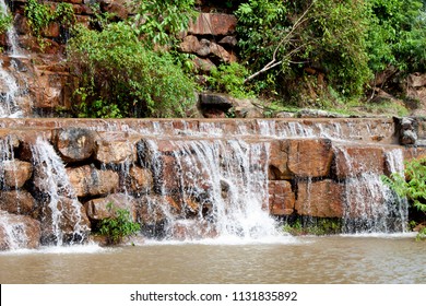 Small Cascade is an Artificial Waterfall Built Natural Beauty at By the way to Khlong Yai District Trat Province Thailand.