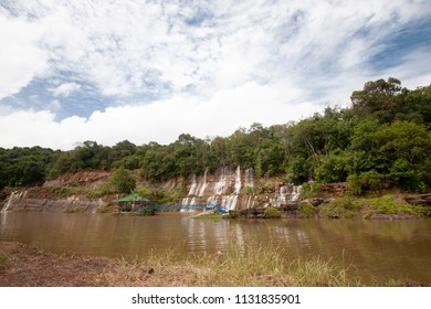 Small Cascade is an Artificial Waterfall Built Natural Beauty at By the way to Khlong Yai District Trad Province Thailand.