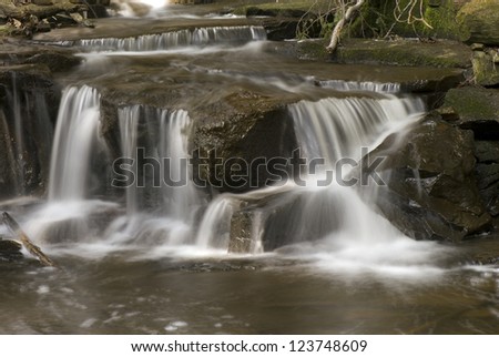 Small cascade on Falling Run, Maurice K. Goddard State Park, Pennsylvania in spring