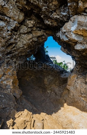 Small Cave Opening on The Sleeping Giant Trail, Kapa'a, Kauai, Hawaii, USA
