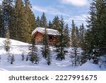 Small chalet in Arosa alps during winter (Switzerland)