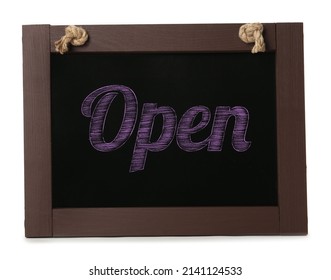 Small Chalk Board With Word Open Isolated On White