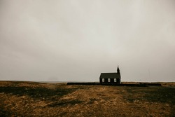 Small Chapel In The Middle Of Nowhere In Iceland. 