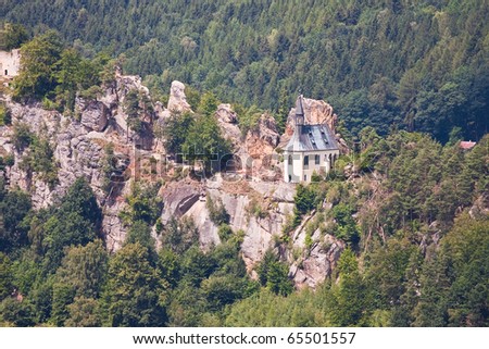 Small chapel at a rock in Czech Republic