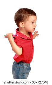 small child with crayons 